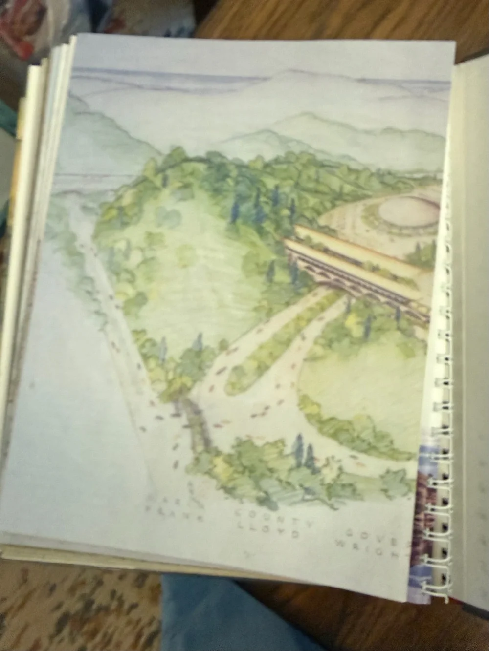 Frank Lloyd Wright Red and Cream Gatefold Portfolio Cover - Architectural Accent